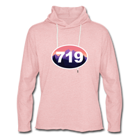 The Area Code Lightweight Hoodie - cream heather pink